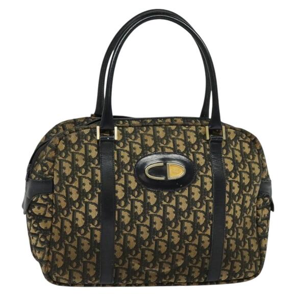 DIOR Trotter Canvas Hand Bag Navy Gold - Picture 1 of 12